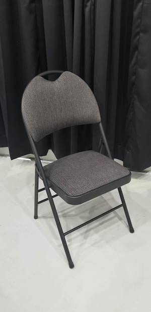 grey selection high back folding chair grey metal grey cushion large backrest